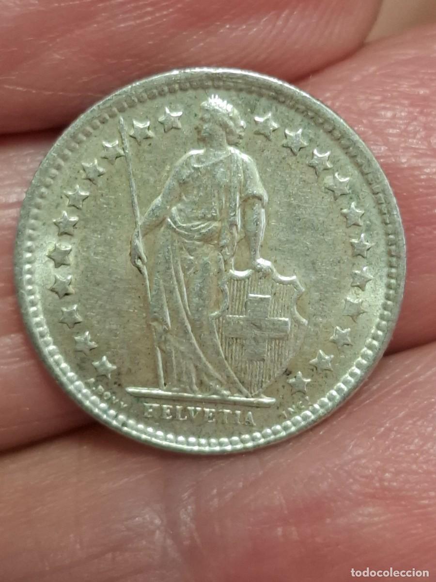 Monedas antiguas de Europa: MONEDA DE SUIZA DE 1/2 FRANCO DE PLATA DE 1957 SC-