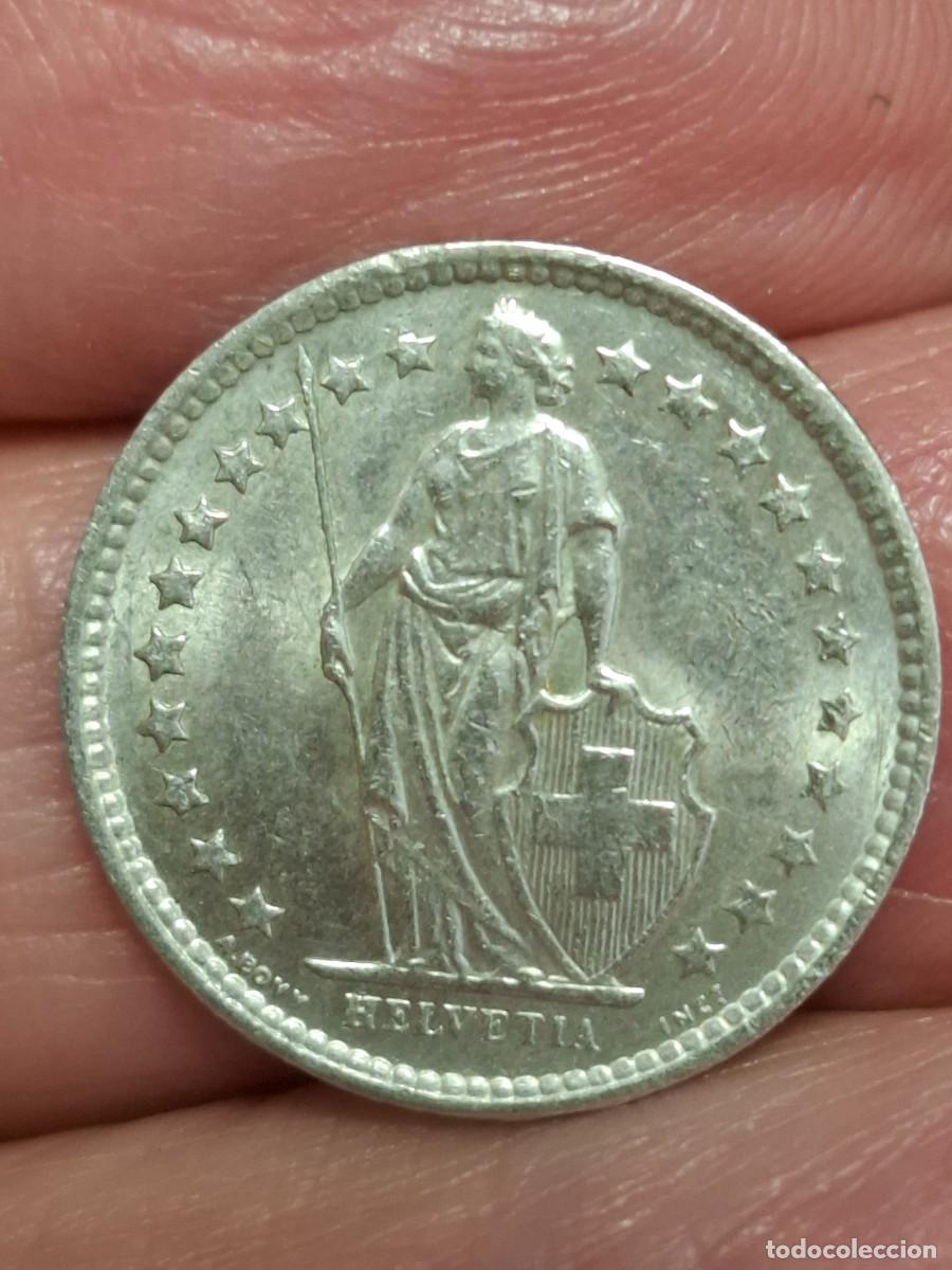 Moedas antigas da Europa: MONEDA DE SUIZA DE 1/2 FRANCO DE PLATA DE 1962 SC-