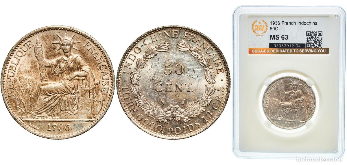 Monedas antiguas de Europa: 50 Cents 1936 A&ntilde;o: 1936 Valor facial: 50 Cents Material: Silver (.900) Ceca: Paris Mint Tirada: 4,