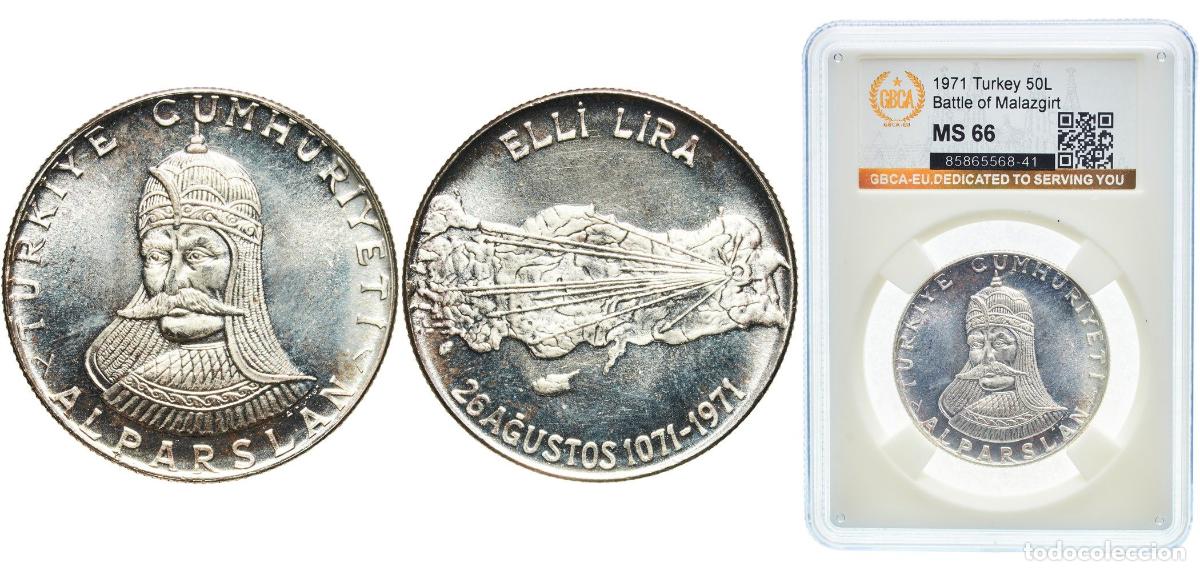 Monedas antiguas de Europa: 50 Lira (Battle of Malazgirt) 1971