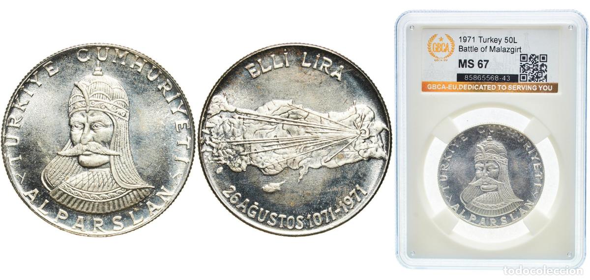 Monedas antiguas de Europa: 50 Lira (Battle of Malazgirt) 1971