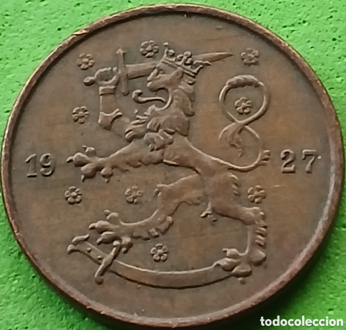 Monedas antiguas de Europa: Finlandia 5 pennia 1927 km#22 poco com&uacute;n
