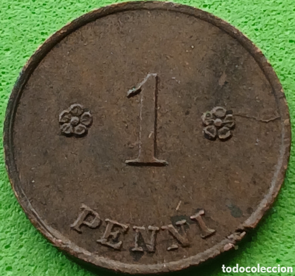Monedas antiguas de Europa: Finlandia 1 penni 1924 km#23 poco com&uacute;n