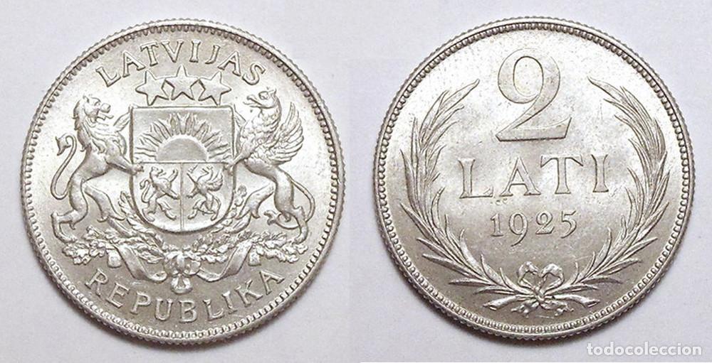 Alte M&uuml;nzen aus Europa: LATVIA - 2 LATI - 1925 - PLATA - NO CIRCULADA