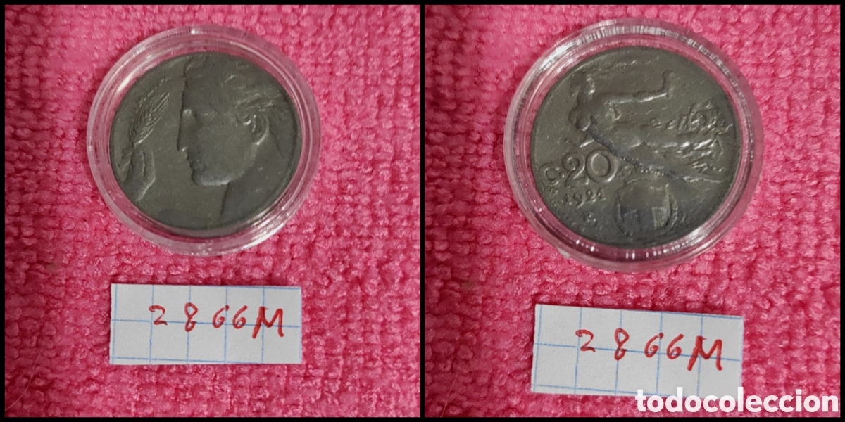 Monedas antiguas de Europa: 20 cent&eacute;simos italianos a&ntilde;o 1921