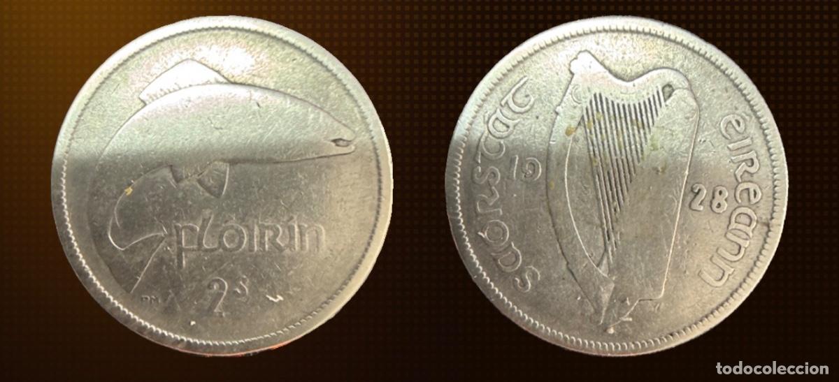 Monedas antiguas de Europa: Moneda de Plata Irlanda 2 Shillings (1 Florin) 1928 &ndash; Primeras emisiones del Estado Libre Irland&eacute;s