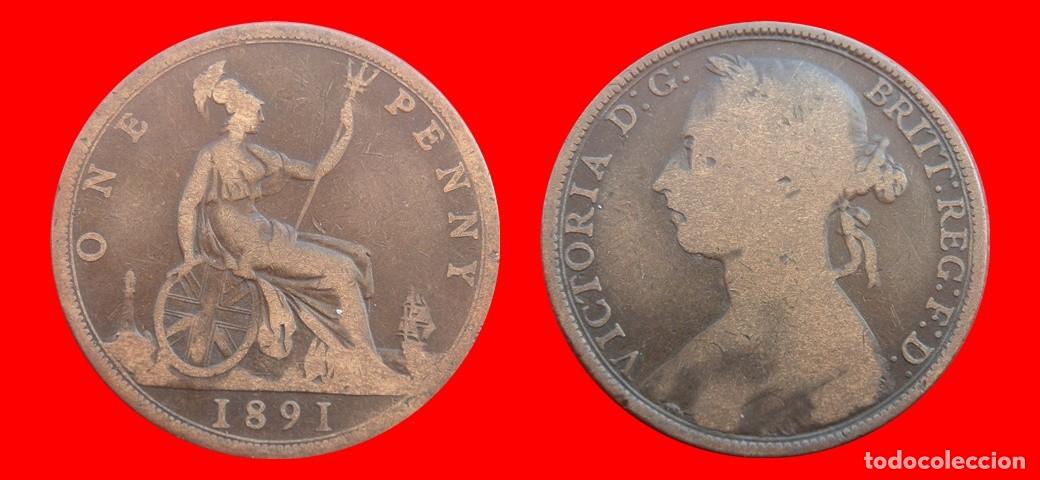 Monedas antiguas de Europa: 1 PENIQUE PENNY 1891 INGLATERRA REINO UNIDO-152487