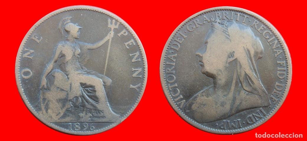 Old Coins of Europe: 1 PENIQUE PENNY 1896 INGLATERRA REINO UNIDO-152488