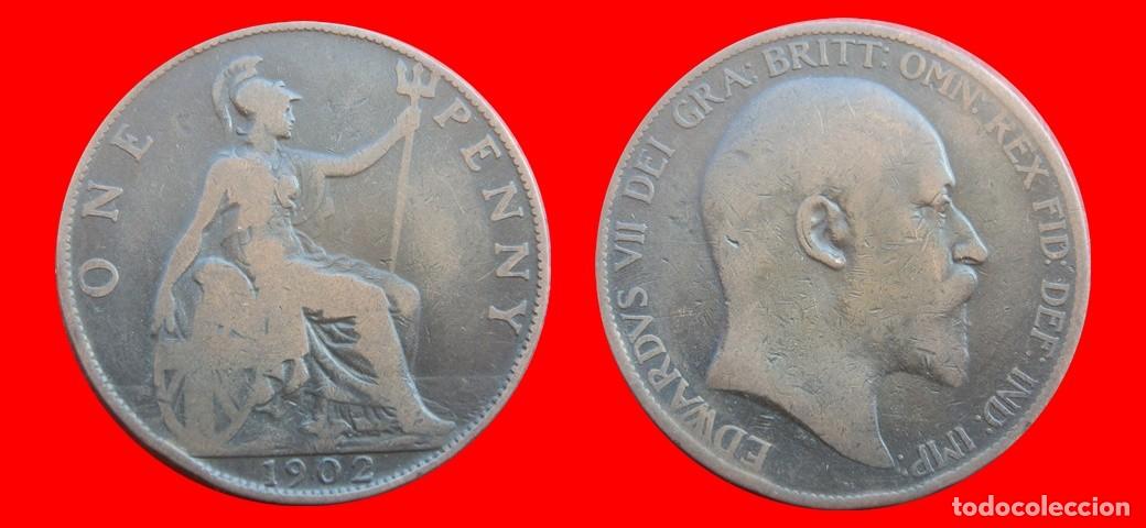 Monedas antiguas de Europa: 1 PENIQUE PENNY 1902 INGLATERRA REINO UNIDO-152494