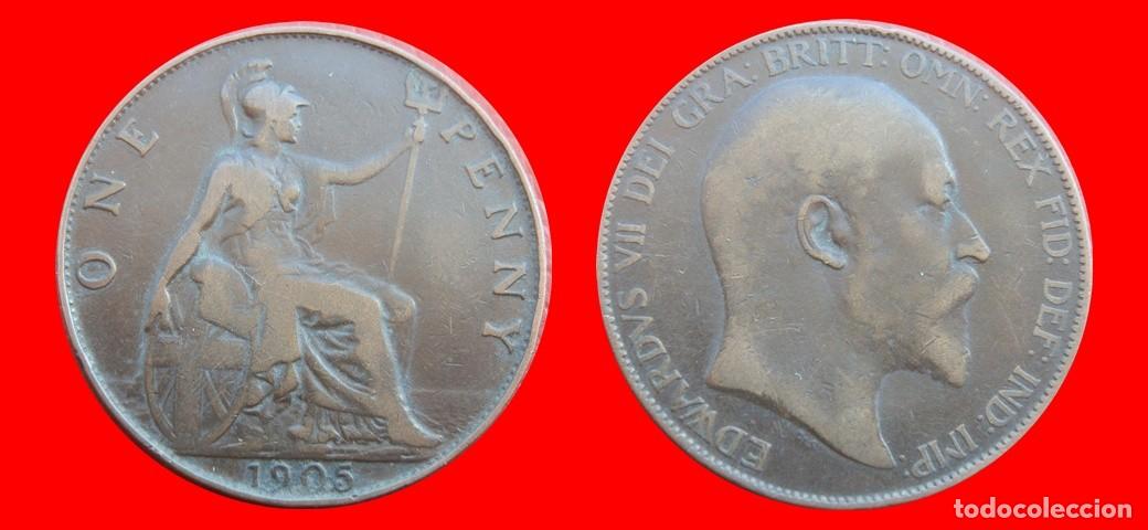 Monedas antiguas de Europa: 1 PENIQUE PENNY 1905 INGLATERRA REINO UNIDO-152495