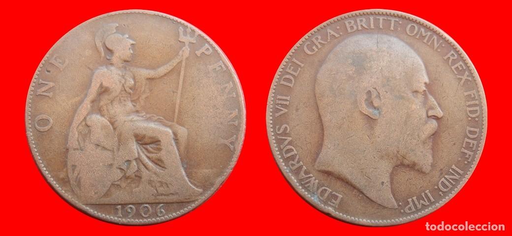 Monedas antiguas de Europa: 1 PENIQUE PENNY 1906 INGLATERRA REINO UNIDO-152496