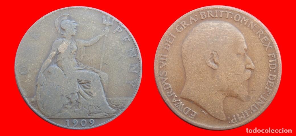 Monedas antiguas de Europa: 1 PENIQUE PENNY 1909 INGLATERRA REINO UNIDO-152499