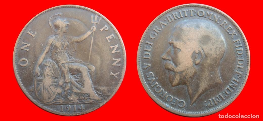 Monedas antiguas de Europa: 1 PENIQUE PENNY 1914 INGLATERRA REINO UNIDO-152502