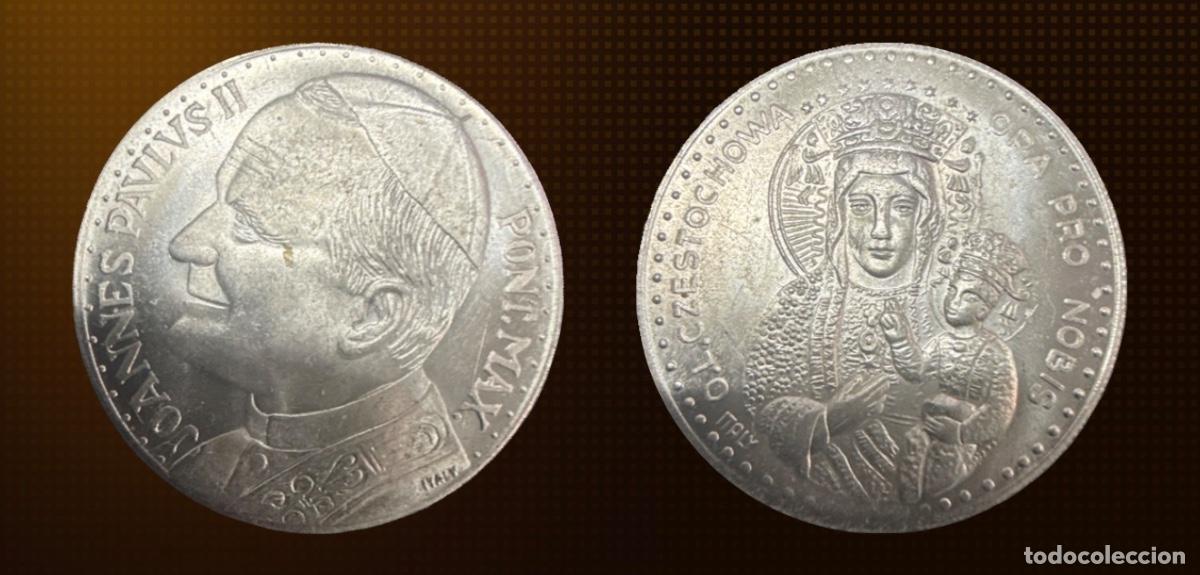 Moedas antigas da Europa: Medalla Conmemorativa &ndash; Juan Pablo II y la Virgen Negra de Częstochowa (c. 1980)