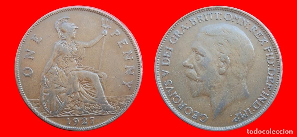 Monedas antiguas de Europa: 1 PENIQUE PENNY 1927 INGLATERRA REINO UNIDO-152504