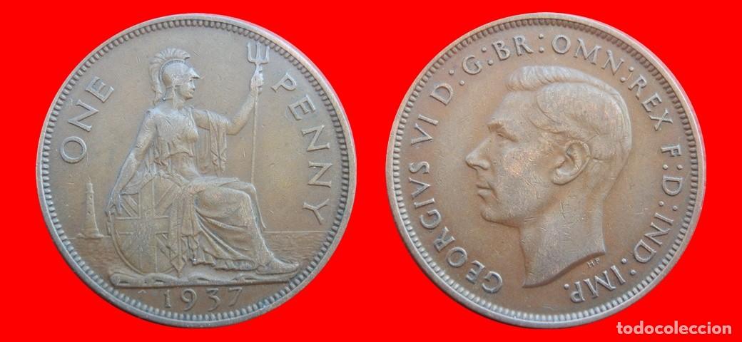Monedas antiguas de Europa: 1 PENIQUE PENNY 1937 INGLATERRA REINO UNIDO-152509