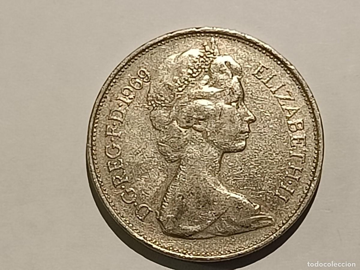 Monedas antiguas de Europa: Moneda de Gran Breta&ntilde;a. 10 pence. 1969