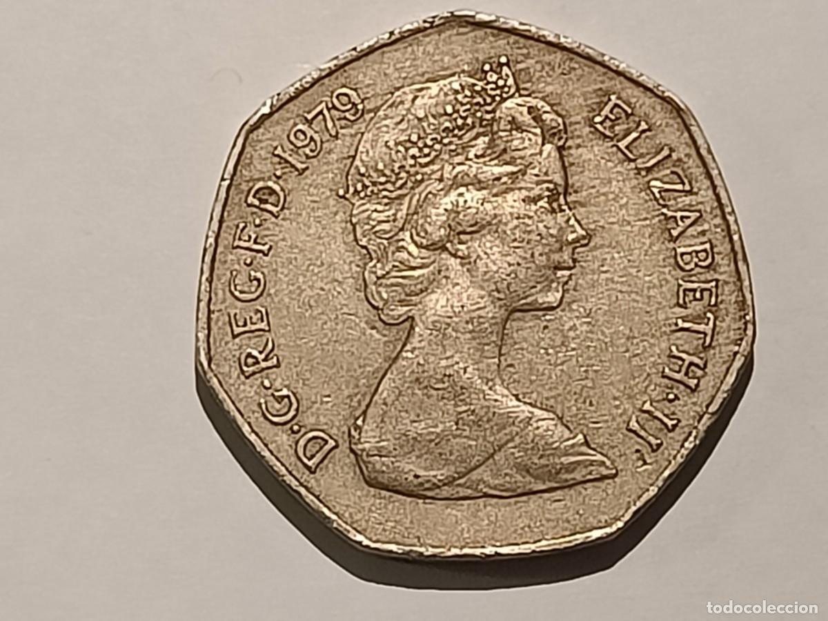 Monedas antiguas de Europa: Moneda de Gran Breta&ntilde;a. 50 new pence. 1979