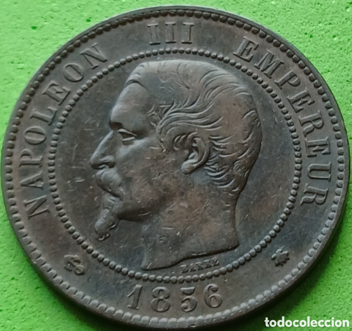 Monedas antiguas de Europa: Francia 10 c&eacute;ntimos 1856 BB ( Estrasburgo) km#771