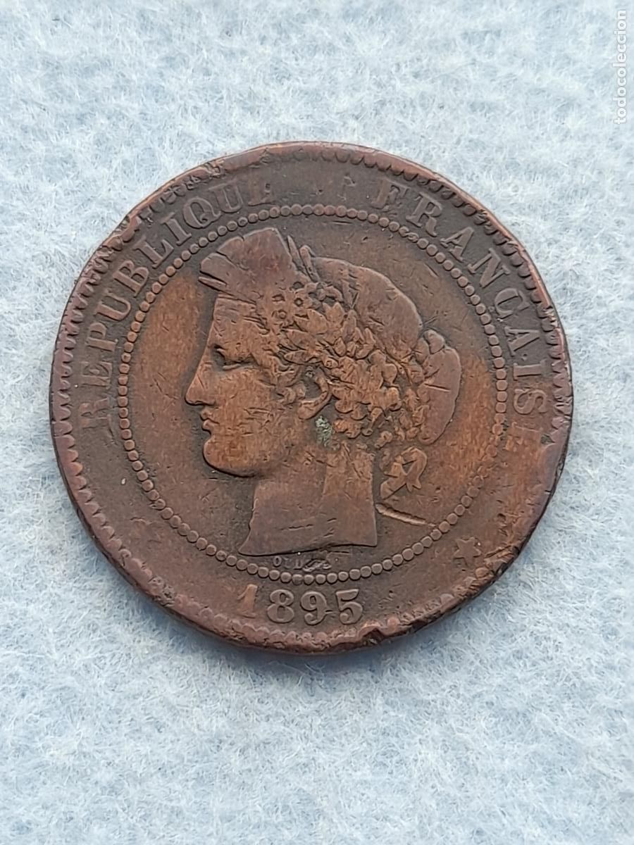 Monedas antiguas de Europa: Francia. 10 C&eacute;ntimos. A&ntilde;o 1895 A.