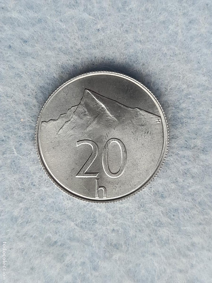 Monnaies anciennes de Europe: Eslovaquia. 20 Halierov. A&ntilde;o 1993. Sin circular.