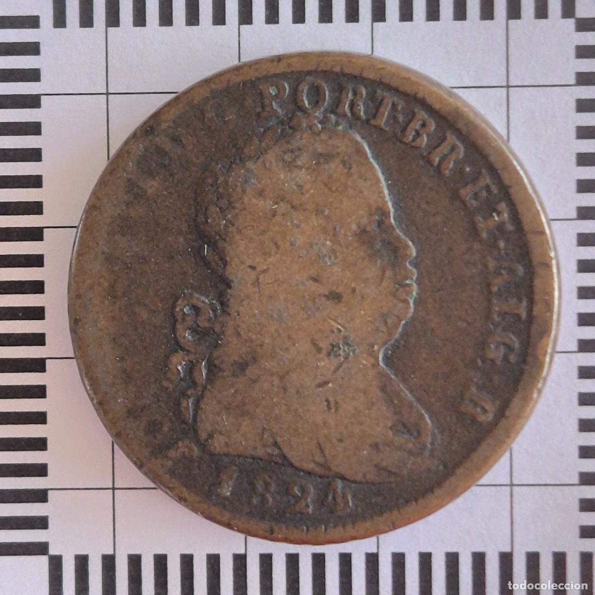 Monedas antiguas de Europa: 40 REIS, PORTUGAL. JUAN VI, 1824. (KM#370).