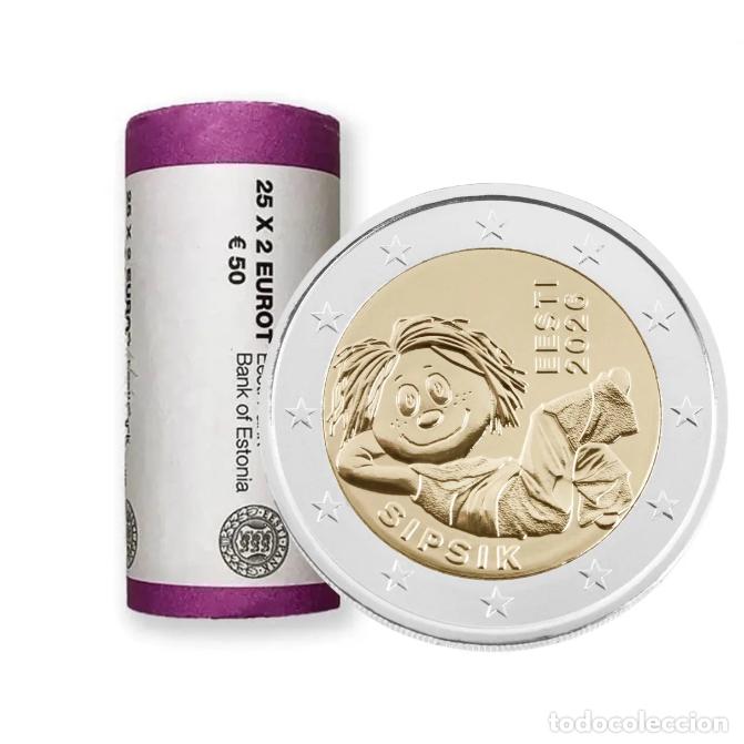 Monedas antiguas de Europa: 2 euros Estonia 2026 &ndash; Sipsik CARTUCHO 25 pz.