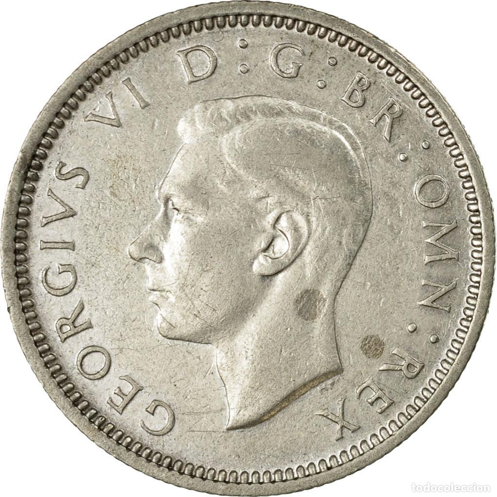 Monedas antiguas de Europa: [#537931] Moneda, Gran Breta&ntilde;a, George VI, 6 Pence, 1945, MBC, Plata, KM:852