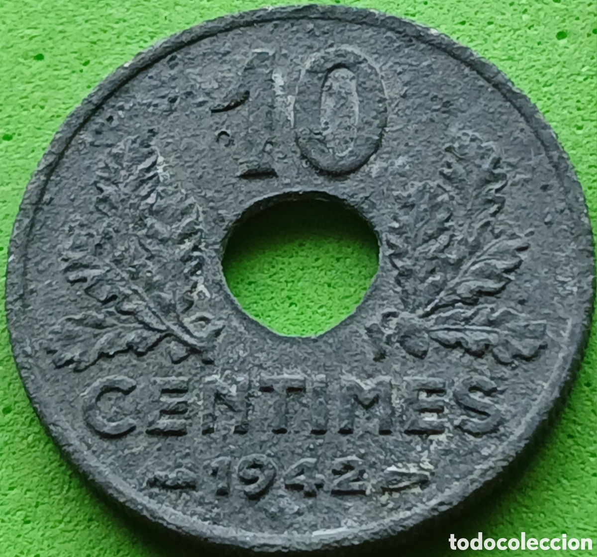 Monedas antiguas de Europa: Francia 10 c&eacute;ntimos 1942 km#898