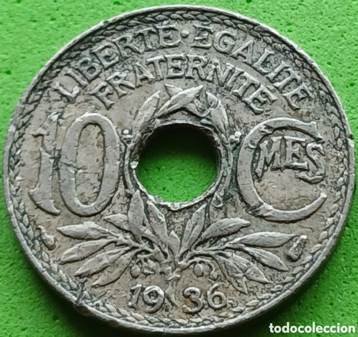 Monedas antiguas de Europa: Francia 10 c&eacute;ntimos 1936 km#866a