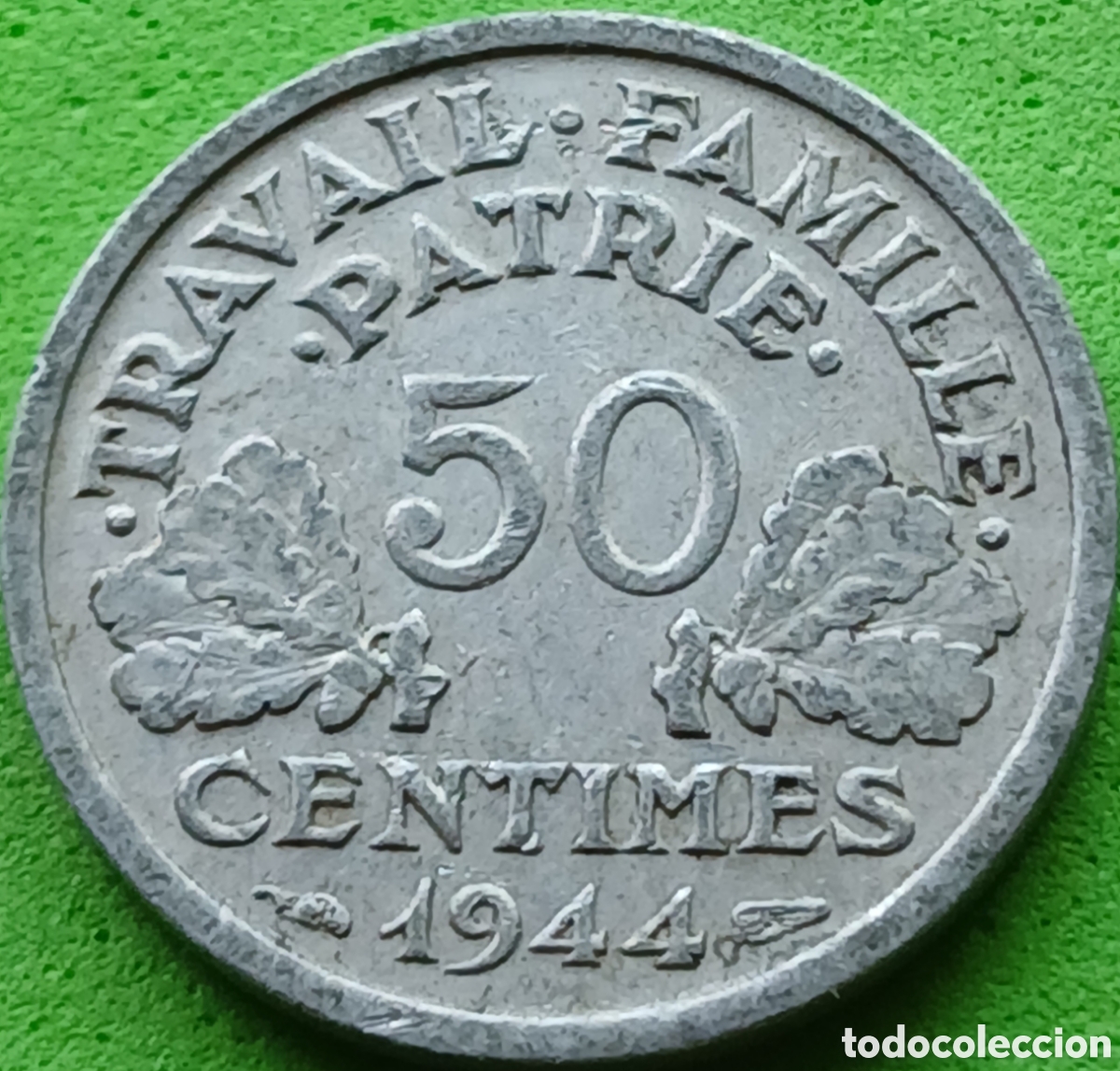 Monedas antiguas de Europa: Francia 50 c&eacute;ntimos 1944 B Beaumont-le-Roger km#914