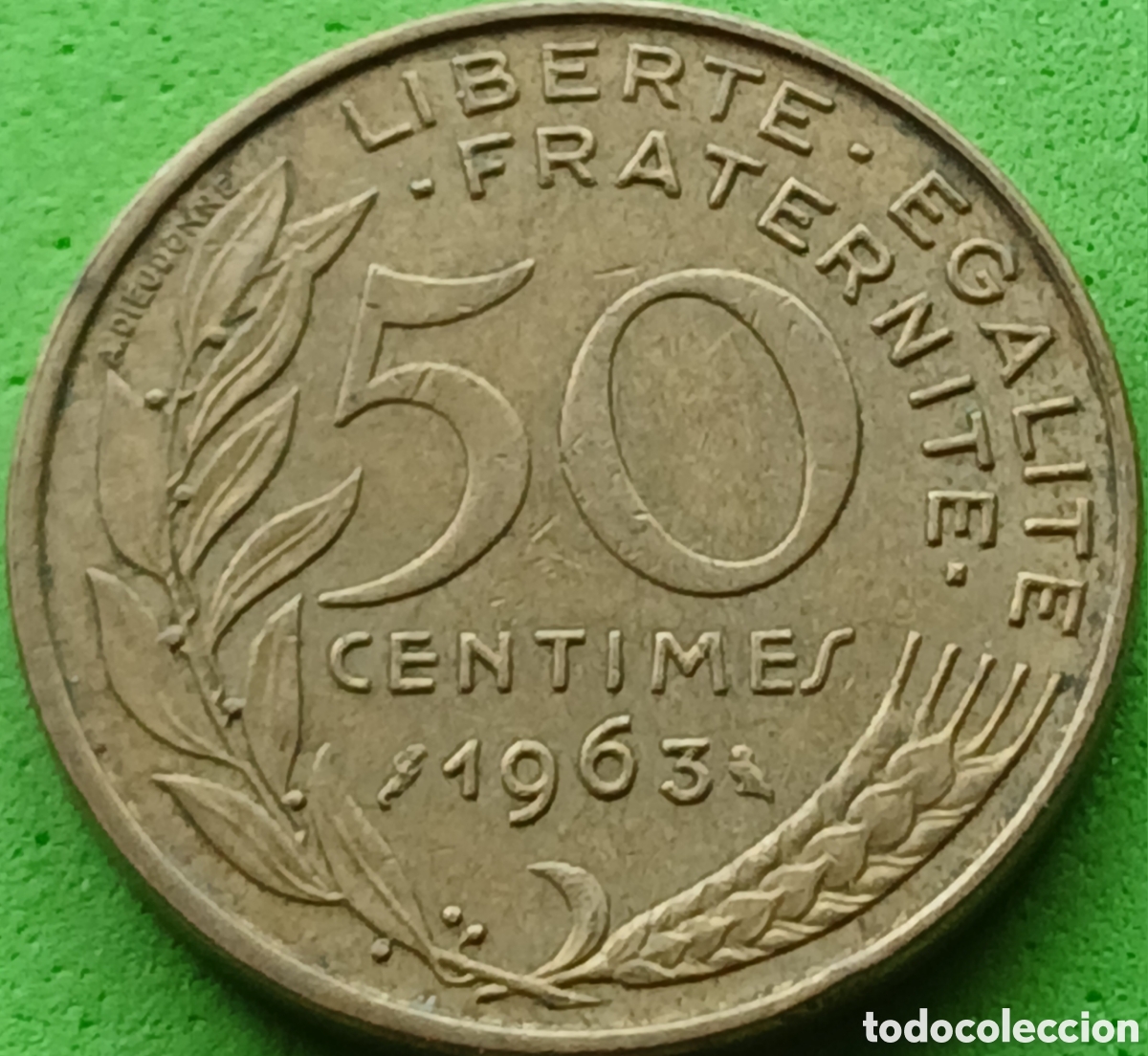 Monedas antiguas de Europa: Francia 50 c&eacute;ntimos 1963 km#939