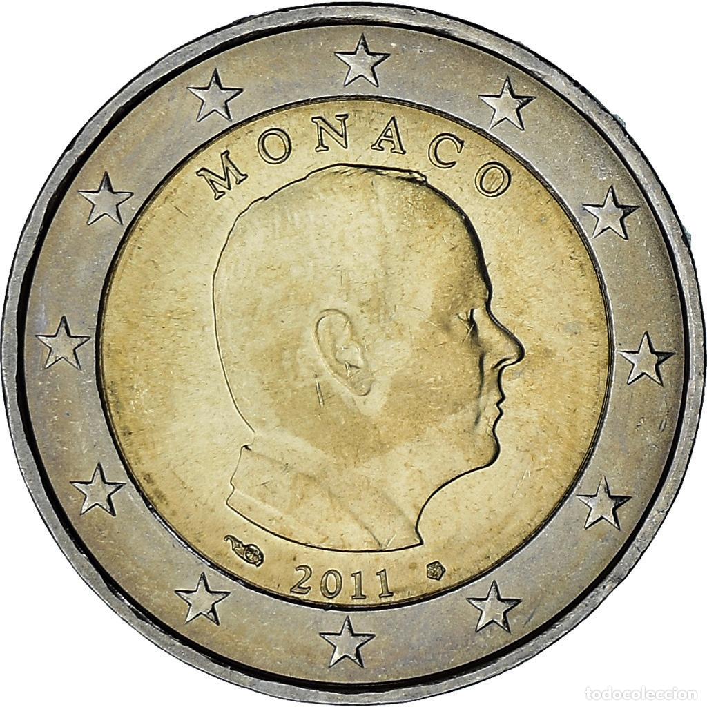 Old Coins of Europe: [#1025063] M&oacute;naco, Albert II, 2 Euro, 2011, Paris, EBC, Bimet&aacute;lico, KM:195