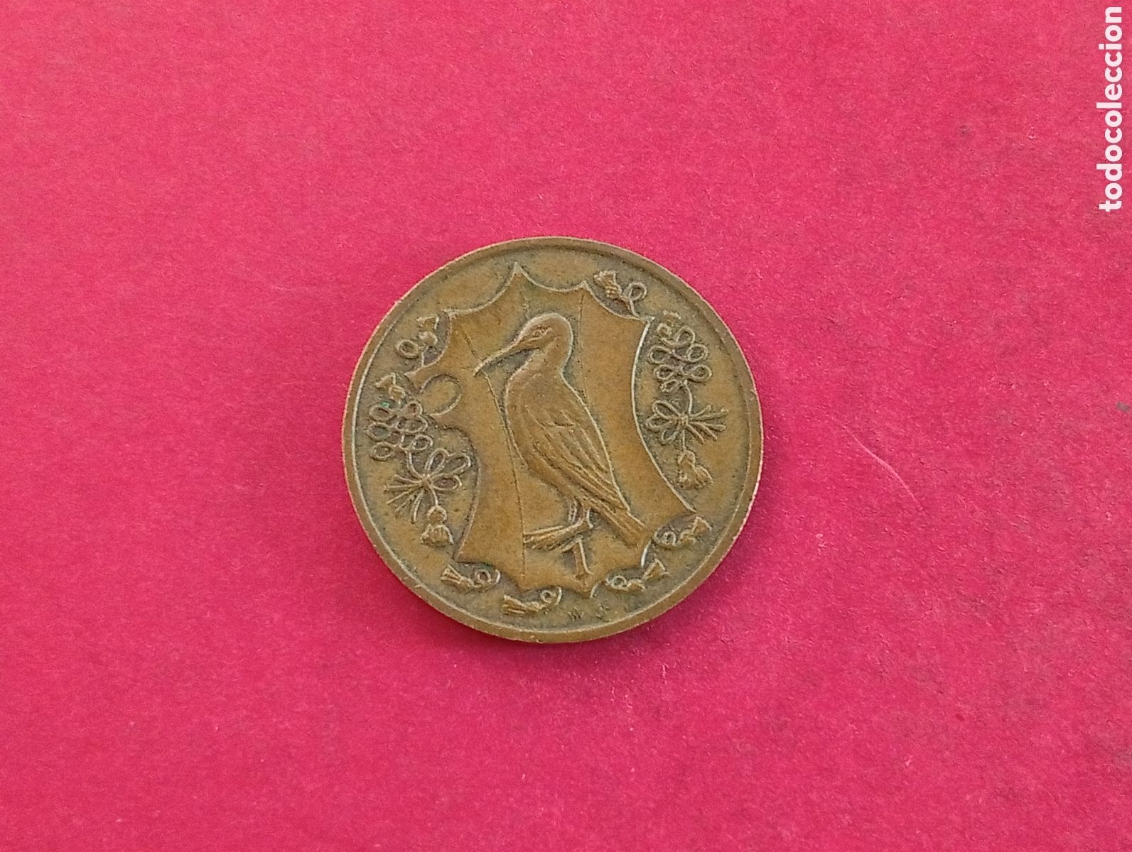 Monedas antiguas de Europa: 1 penique de la Isla de Man 1987