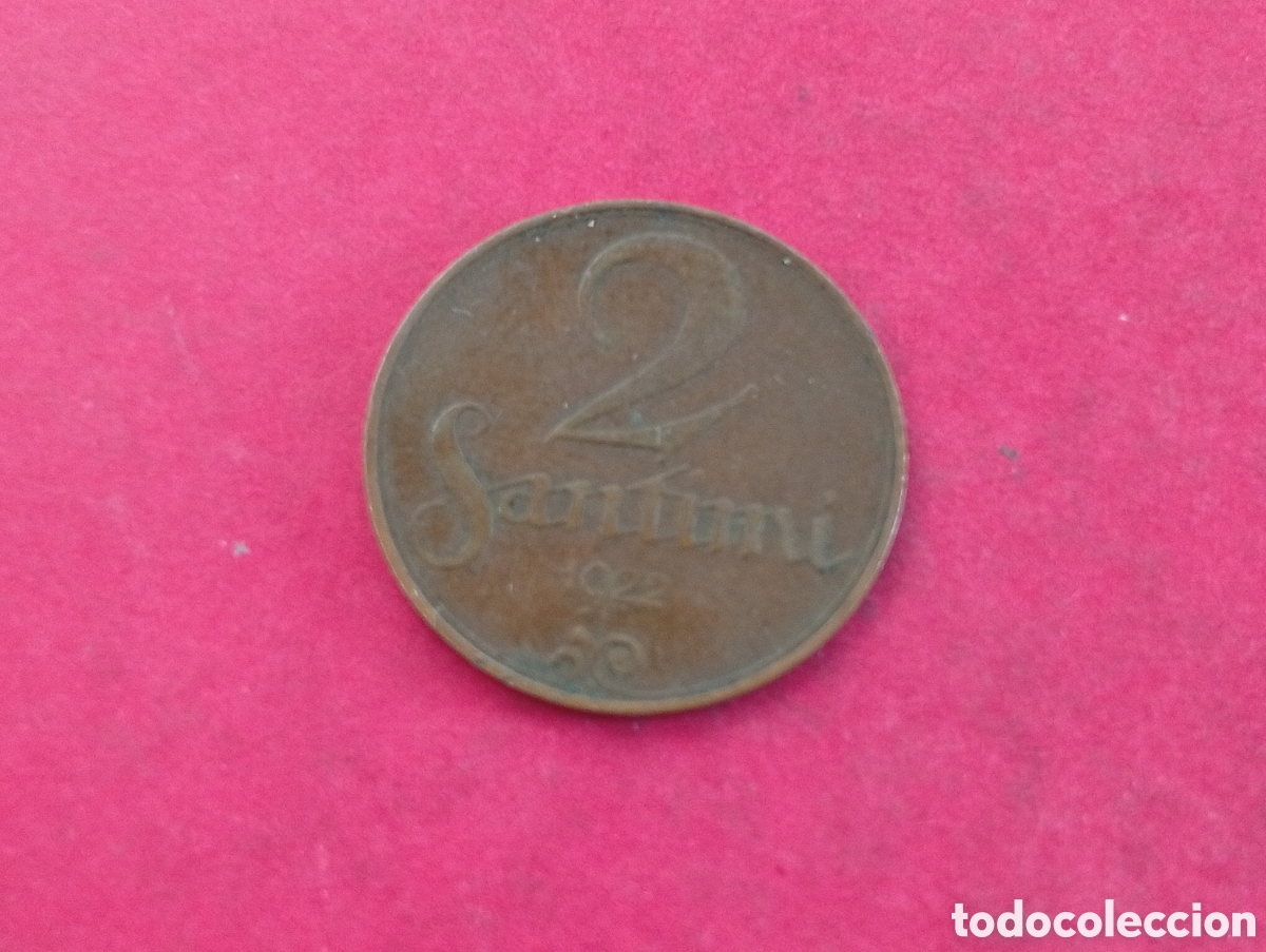 Monedas antiguas de Europa: 2 santimi de Letonia 1922