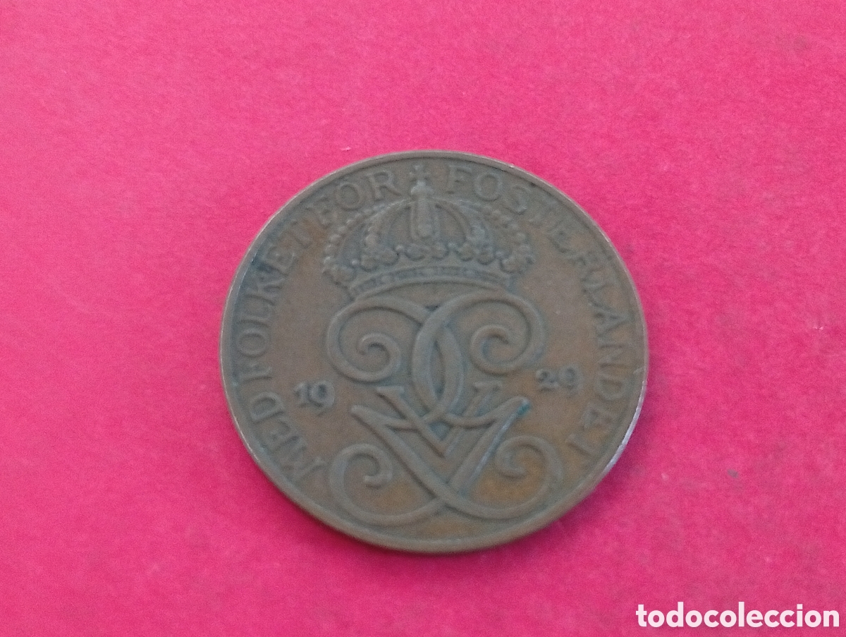 Monedas antiguas de Europa: 5 ore de Suecia 1929