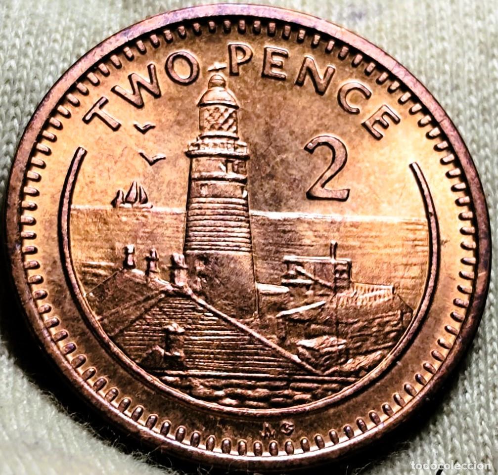 Monedas antiguas de Europa: Gibraltar &ndash; 2 Pence 1990 &ndash; Marca &ldquo;AB&rdquo; en el reverso &ndash; Elizabeth II &ndash; Sin Circular (SC) &ndash; Lote 2661