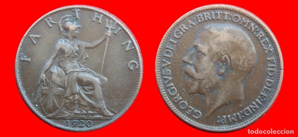 Monedas antiguas de Europa: 1 FARTHING 1920 INGLATERRA REINO UNIDO-152531