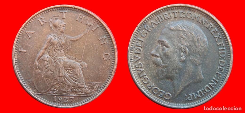 Monedas antiguas de Europa: 1 FARTHING 1927 INGLATERRA REINO UNIDO-152532