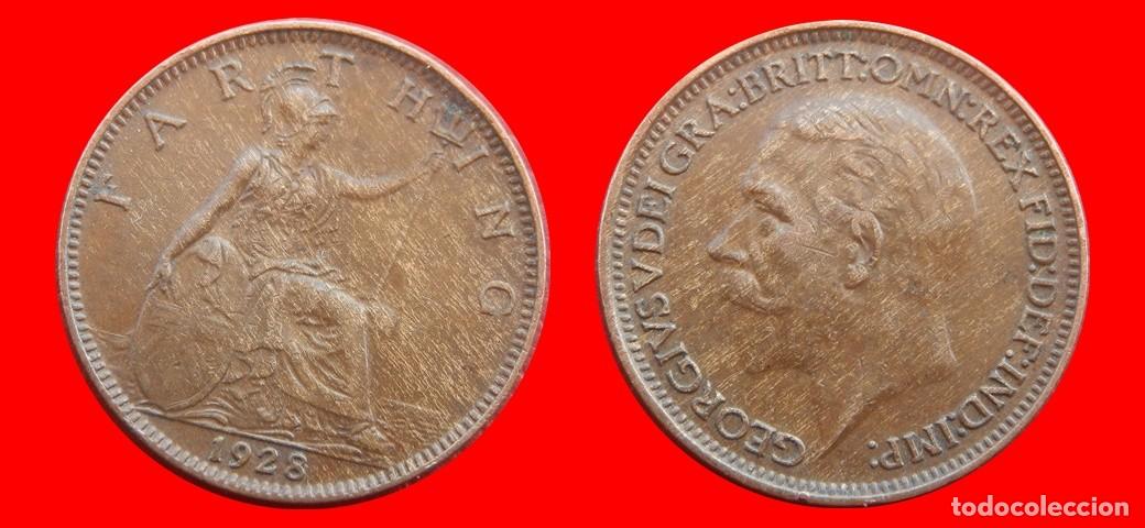 Monedas antiguas de Europa: 1 FARTHING 1928 INGLATERRA REINO UNIDO-152533