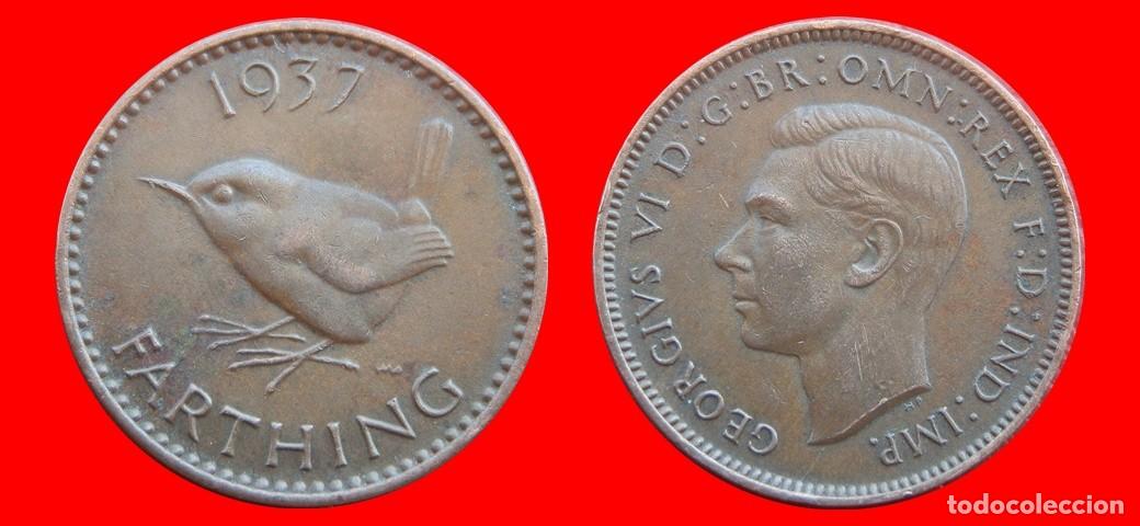 Monedas antiguas de Europa: 1 FARTHING 1937 INGLATERRA REINO UNIDO-152535