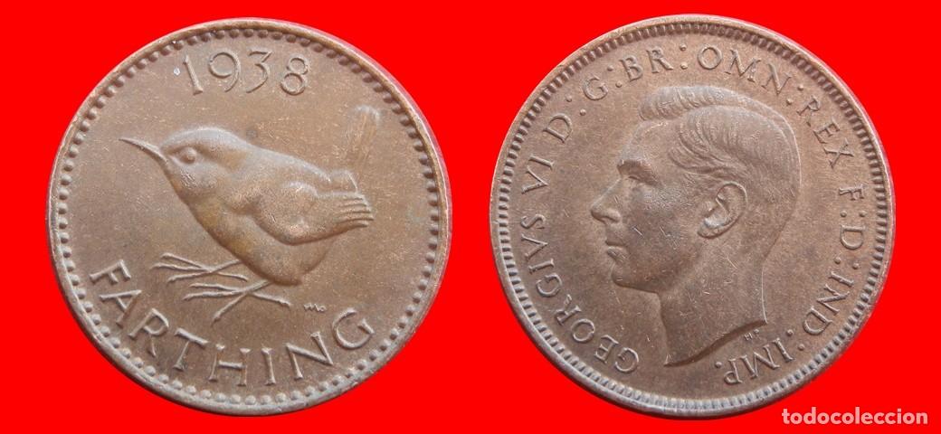 Monedas antiguas de Europa: 1 FARTHING 1938 INGLATERRA REINO UNIDO-152536