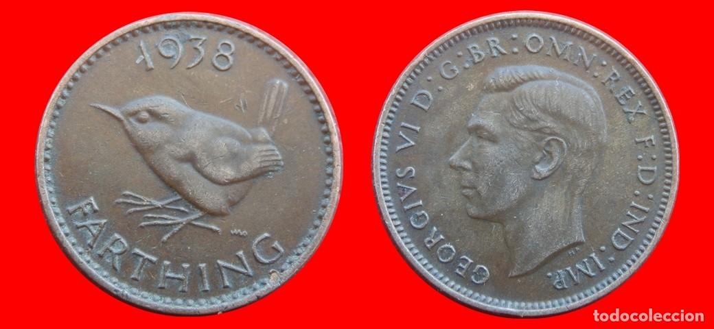 Monedas antiguas de Europa: 1 FARTHING 1938 INGLATERRA REINO UNIDO-152541