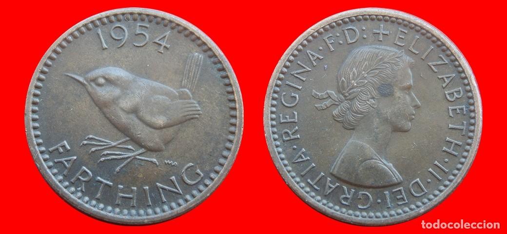 Monedas antiguas de Europa: 1 FARTHING 1954 INGLATERRA REINO UNIDO-152542