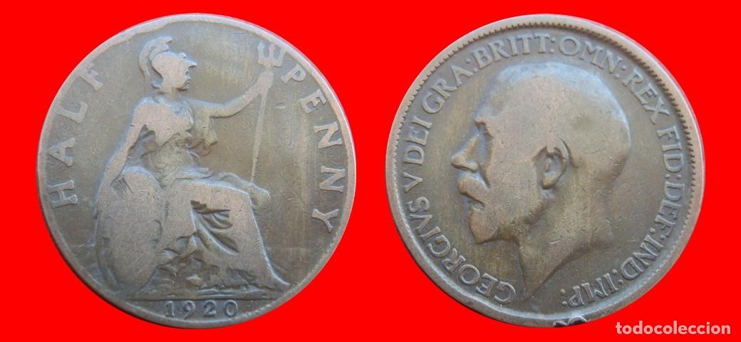 Monedas antiguas de Europa: 1/2 PENIQUE PENNY 1920 INGLATERRA REINO UNIDO-152545