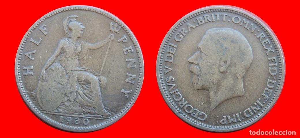Monedas antiguas de Europa: 1/2 PENIQUE PENNY 1930 INGLATERRA REINO UNIDO-152547