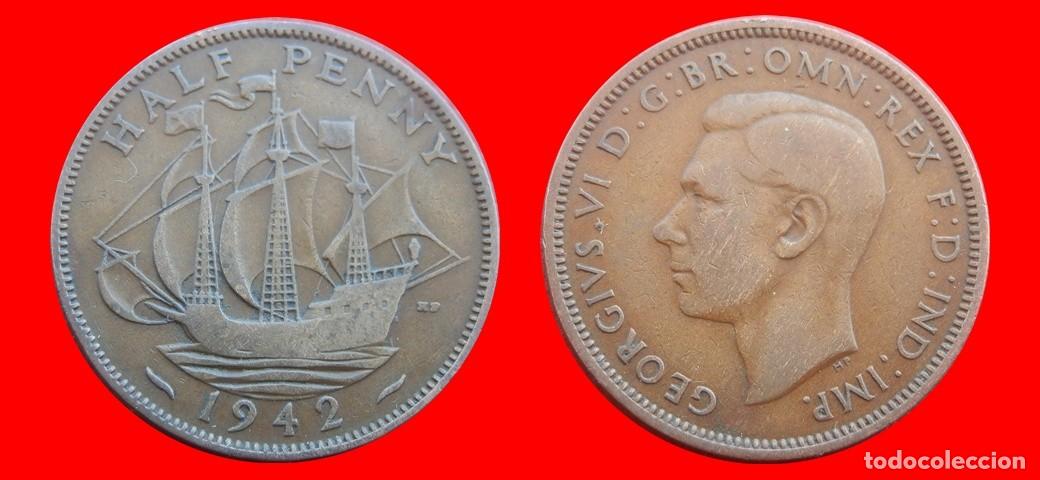 Monedas antiguas de Europa: 1/2 PENIQUE PENNY 1942 INGLATERRA REINO UNIDO-152548