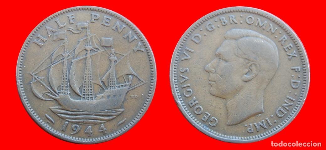 Monedas antiguas de Europa: 1/2 PENIQUE PENNY 1944 INGLATERRA REINO UNIDO-152550