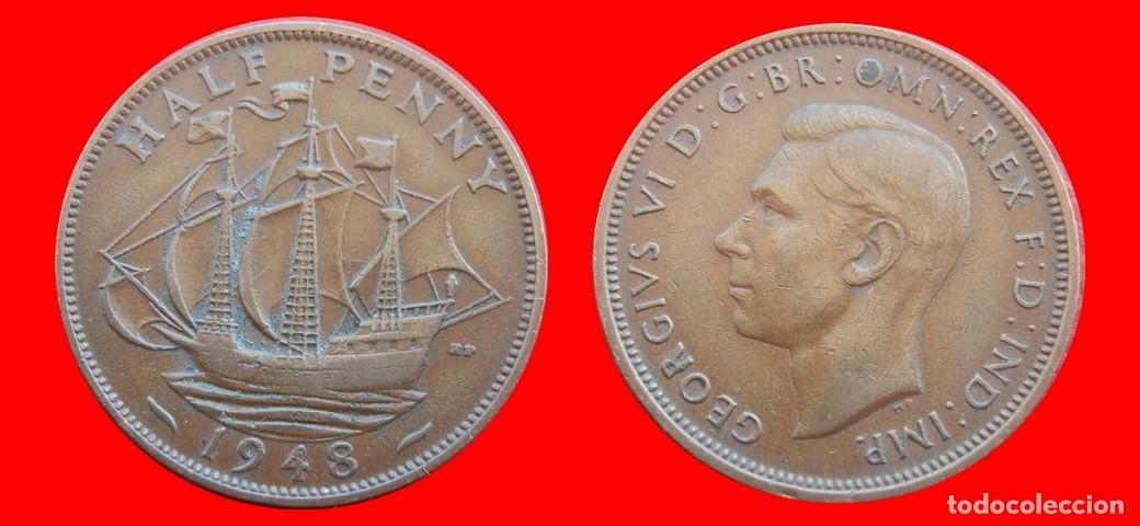 Monedas antiguas de Europa: 1/2 PENIQUE PENNY 1948 INGLATERRA REINO UNIDO-152552