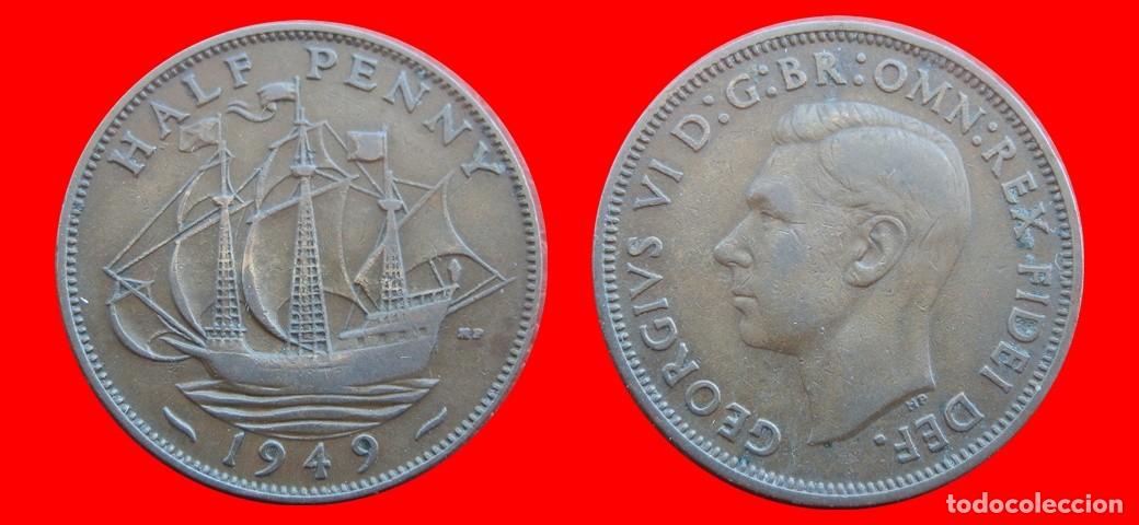 Monedas antiguas de Europa: 1/2 PENIQUE PENNY 1949 INGLATERRA REINO UNIDO-152553